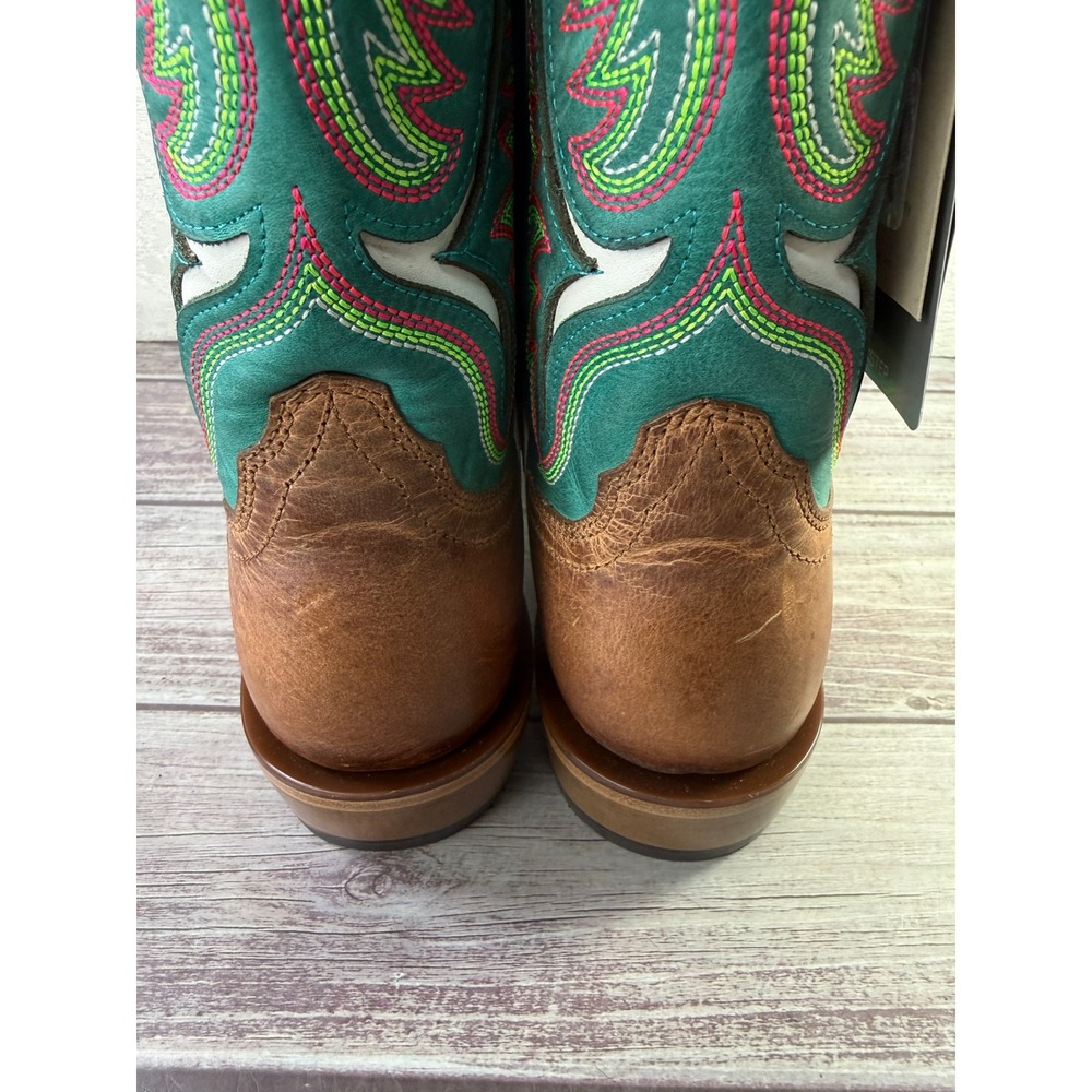 Ariat Futurity Colt Women Western Boots Tan Patina Cenote Green Leather 10051021 - Picture 13 of 16
